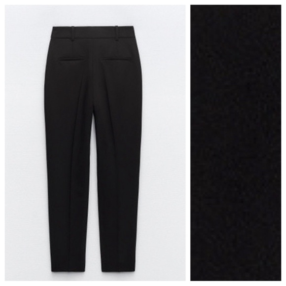 NWT. Zara Black Viscose Blend High-Waisted Trousers. Size L. - Picture 6 of 10